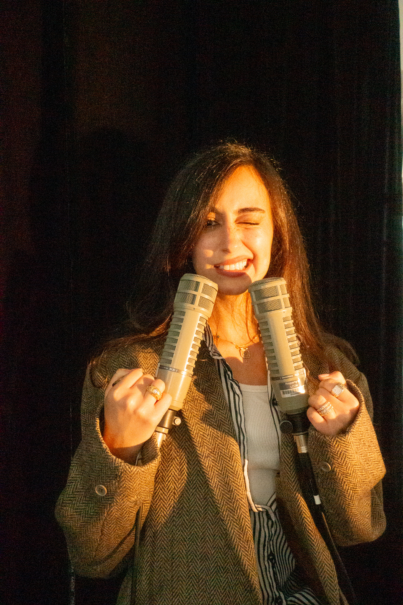 Tara AlSabban with microphones